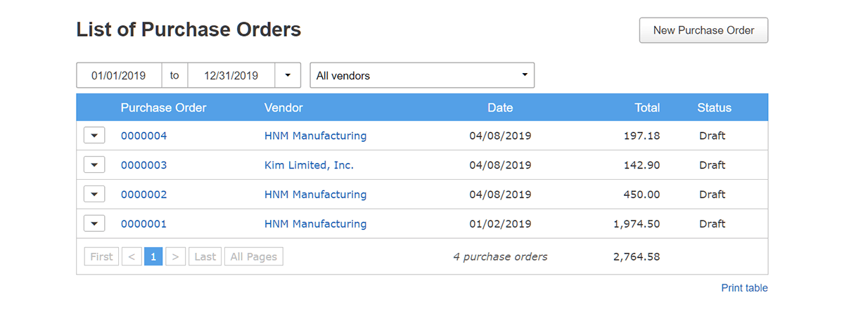 Modules :: Purchase Orders :: Skynova.com