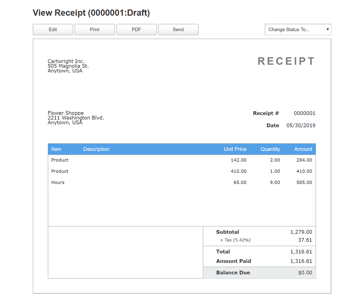 Receipt Module Modules :: Receipts :: Skynova.com