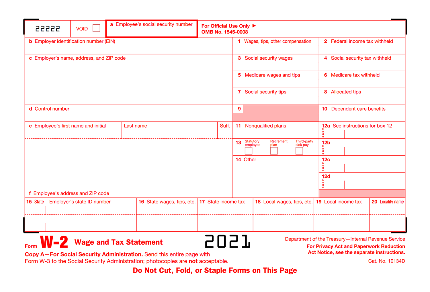 IRS Form W2